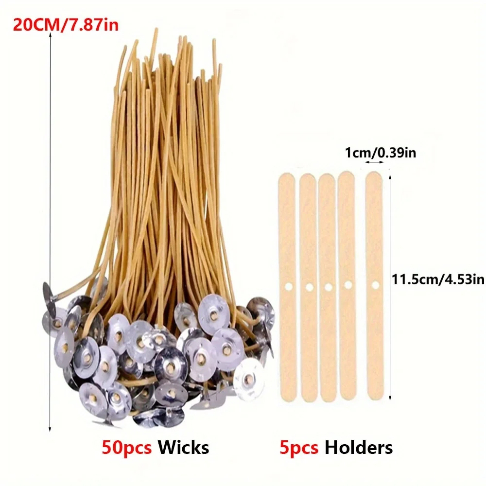 Candle Wicks 50 PCS 8 Inch Hem - Beeswax Wrap Reusable ulasan dan harga